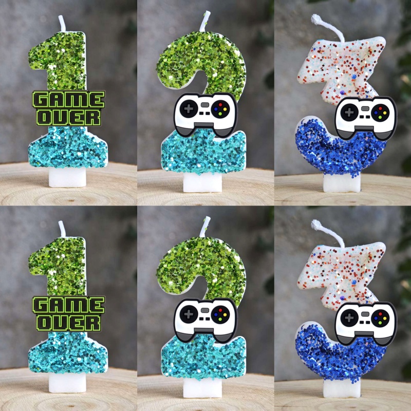 Baby Food New World - Game My World Theme Candle Birthday