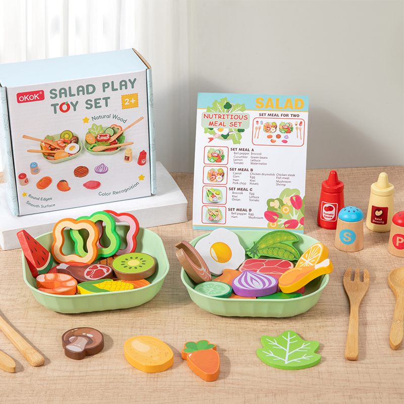Baby Food Under 1 Year - Wooden Simulation Salad Pretend Play Toy