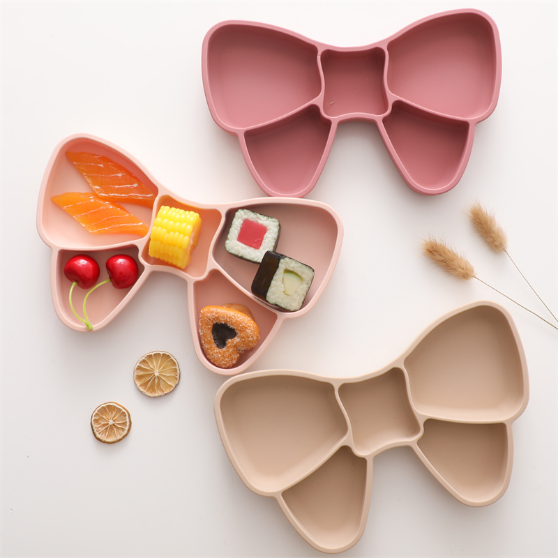 Baby Food Universe - Baby Silicone Dining Plate Bowknot BPA