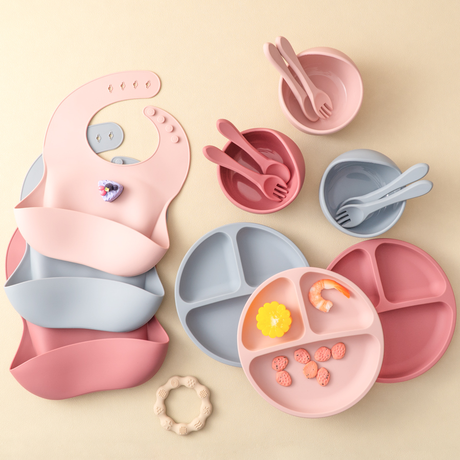 Baby Food Universe - 5Pcs Baby Silicone Feeding Set Round