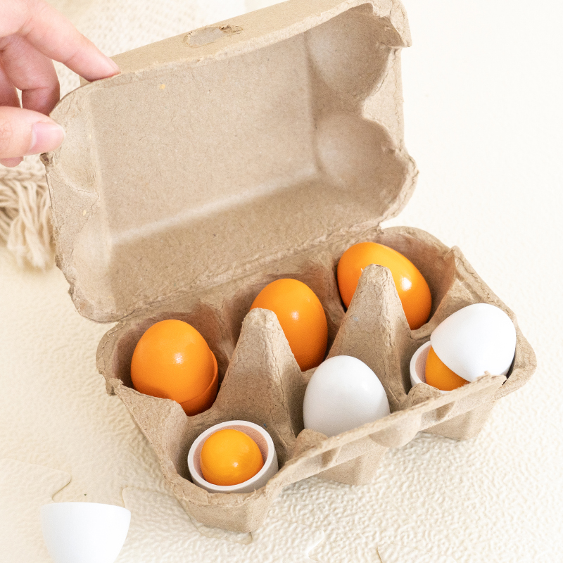 Baby Food Under 1 Year - 6pcs Wooden Eggs Toy Egg Kitchen