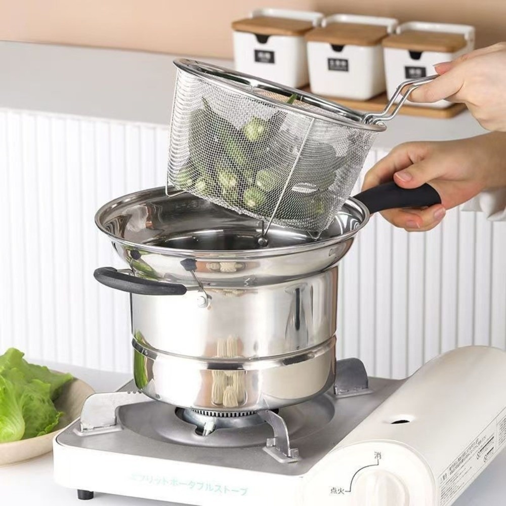 Baby Food Strainer - 4pcs Durable Stainless Steel Fryer Pot