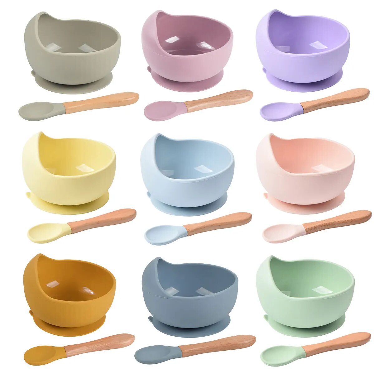 Baby Food Universe - 2PCS Silicone Baby Feeding Bowl Tableware