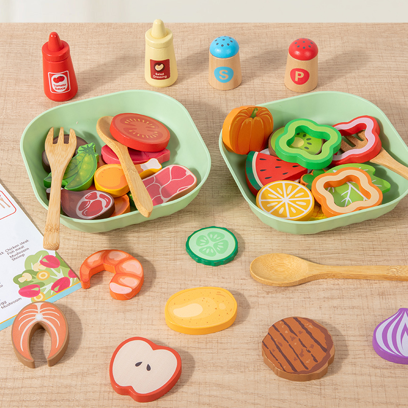 Wooden Simulation Salad Preten - Baby Food Under 1 Year review and price