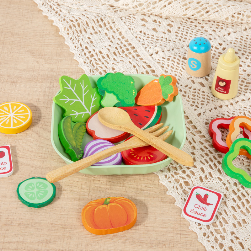 Wooden Simulation Salad Preten - Baby Food Under 1 Year review and price