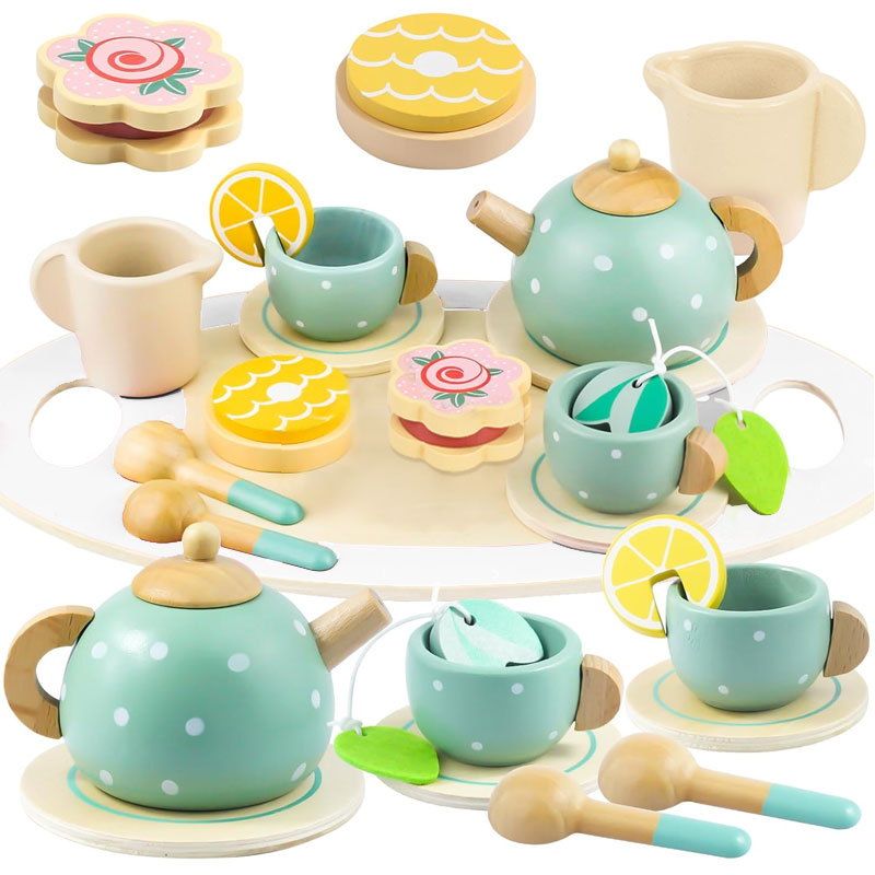 Wooden Afternoon Tea Set Toy P - Baby Food Under 1 Year review and price
