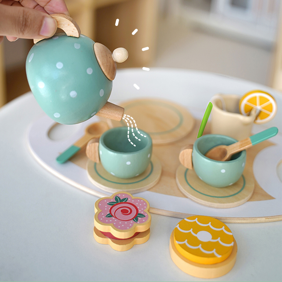 Wooden Afternoon Tea Set Toy P - Baby Food Under 1 Year review and price