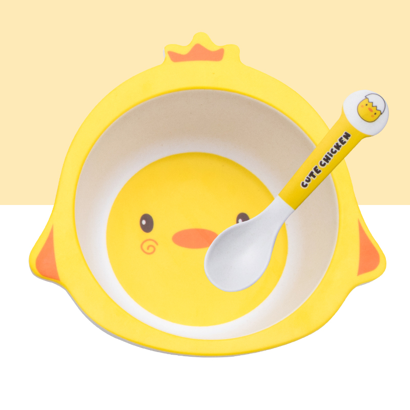 Cute Cartoon Chicken Bamboo Fi - Baby Food Bowl review and price