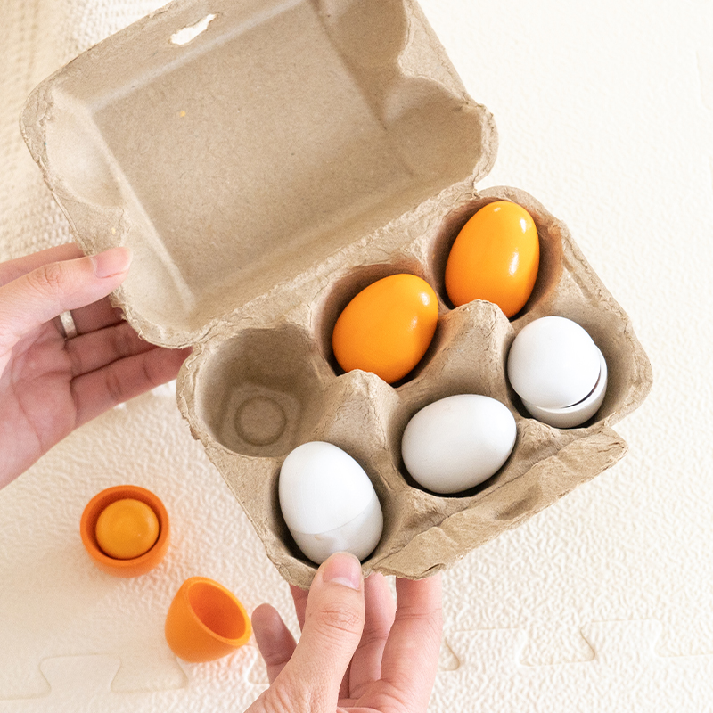 6pcs Wooden Eggs Toy Egg Kitch - Baby Food Under 1 Year review and price
