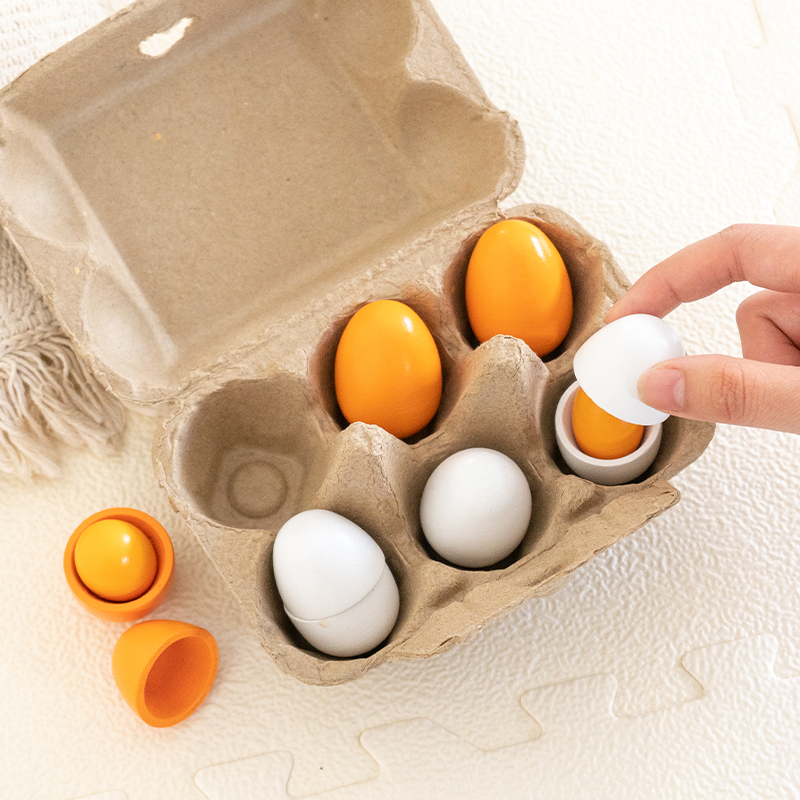 6pcs Wooden Eggs Toy Egg Kitch - Baby Food Under 1 Year review and price