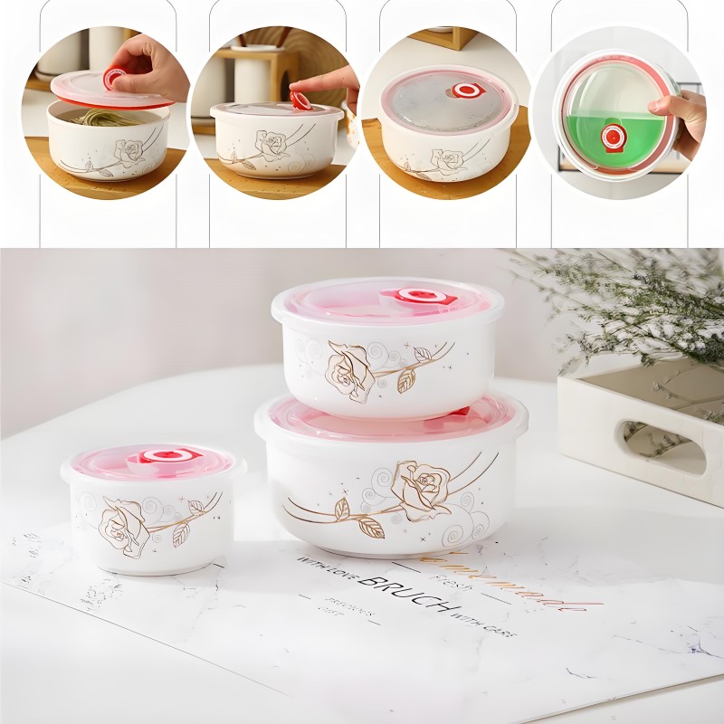 Three-piece set, fine bone chi - Baby Food Bowl review and price