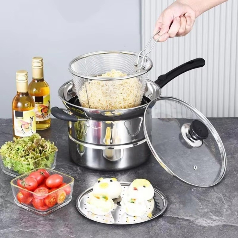 4pcs Stainless Steel Fryer Pot - Baby Food Strainer review and price